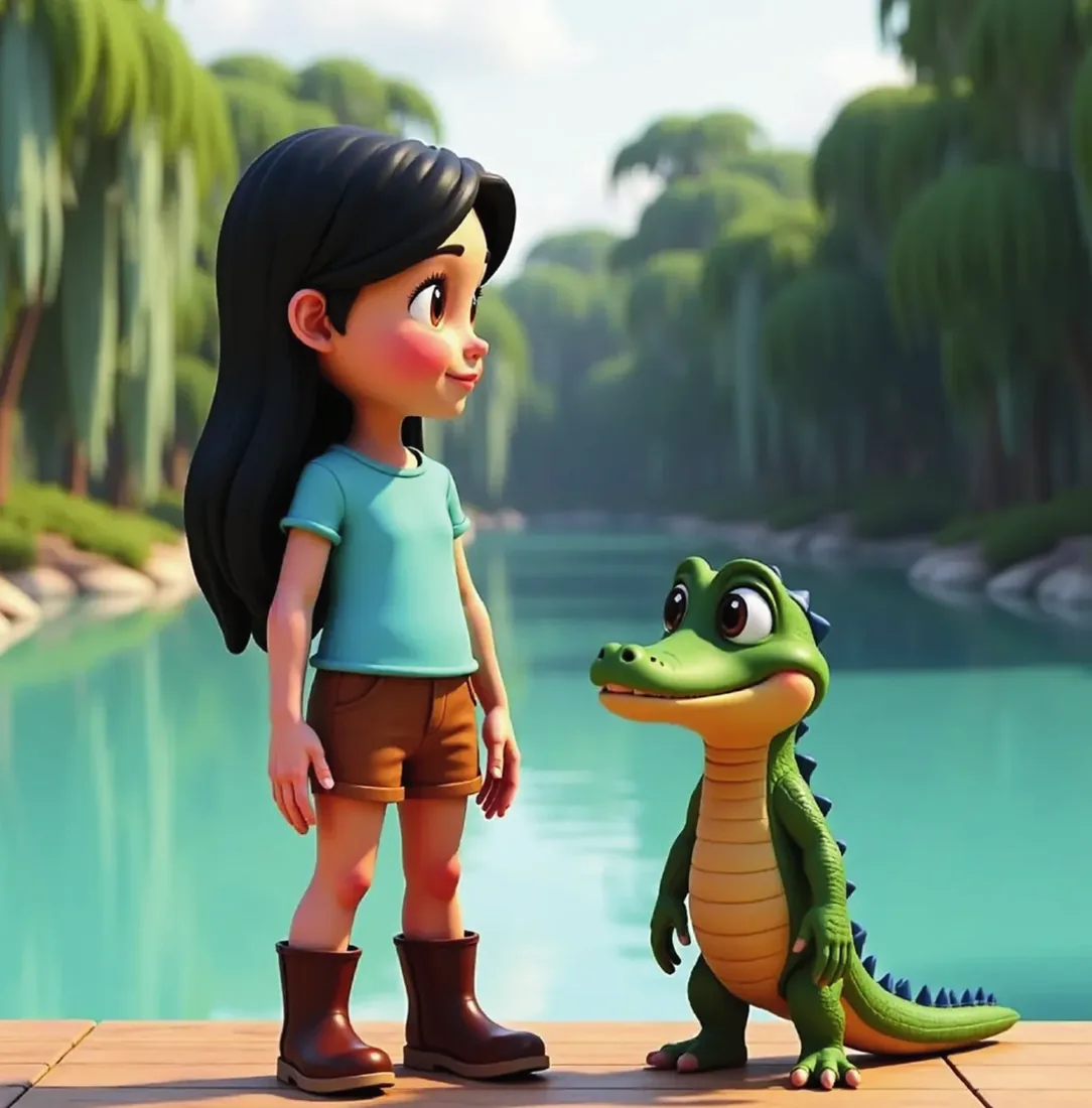 Fátima and Al standing together near the water